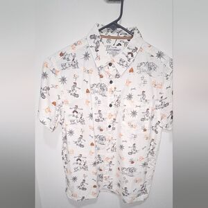 Goodfellow & Co Casual Shirt with Black and Orange Patterns